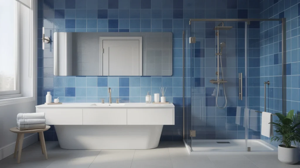 entretenir salle de bain bleu