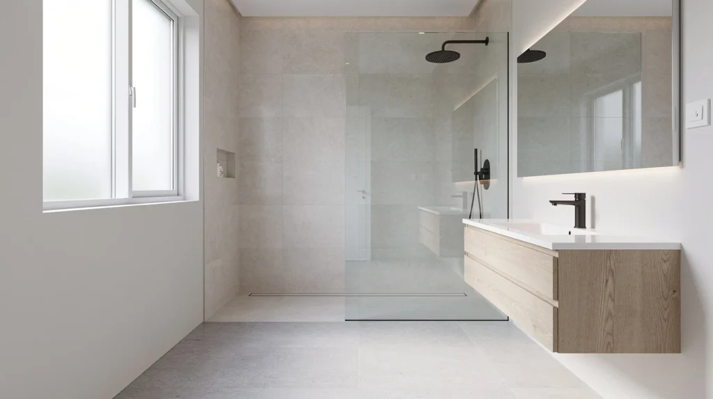 salle de bain avec douche