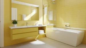 salle de bain jaune