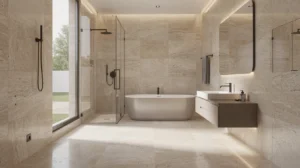 salle de bain travertin